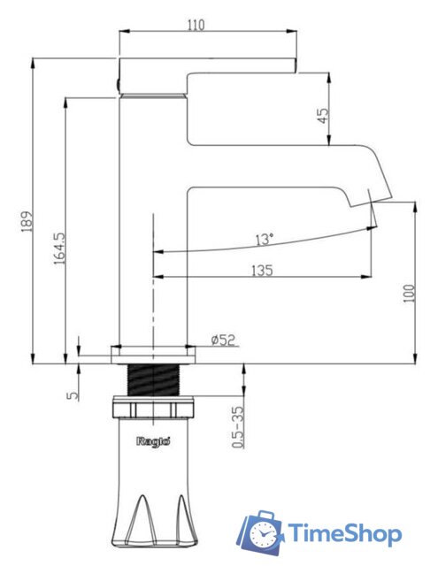 Смеситель Raglo R20.10.03 - Изображение №2 — Интернет-магазин Time-Shop