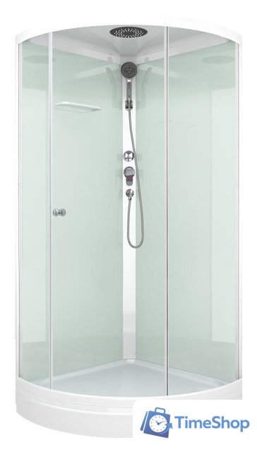 Душевая кабина Domani-Spa Simple 99 (белые стенки, прозрачное стекло) - Изображение №1 — Интернет-магазин Time-Shop