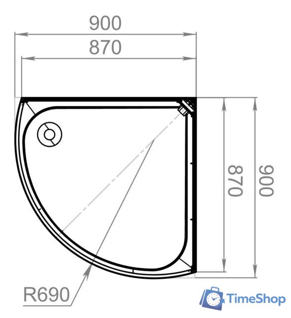Душевая кабина Domani-Spa Simple 99 (белые стенки, прозрачное стекло) - Изображение №2 — Интернет-магазин Time-Shop