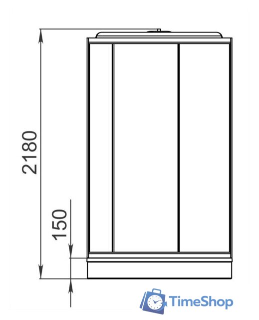 Душевая кабина Domani-Spa Simple 99 (белые стенки, прозрачное стекло) - Изображение №3 — Интернет-магазин Time-Shop