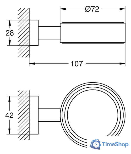 Держатель для мыльницы и стакана Grohe Essentials Cube 40508001 - Изображение №2 — Интернет-магазин Time-Shop