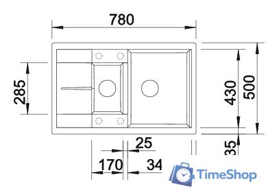 Кухонная мойка Blanco Metra 6 S Compact 515044 (кофе) - Изображение №2 — Интернет-магазин Time-Shop