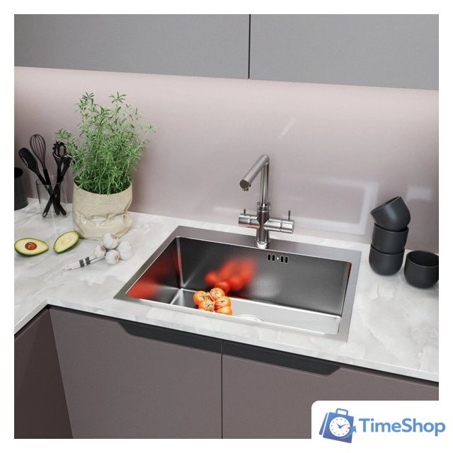 Кухонная мойка Mixline Pro 552932 (сатин, с сифоном) - Изображение №6 — Интернет-магазин Time-Shop