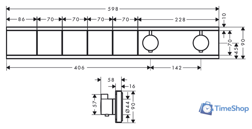 Смеситель без скрытого механизма Hansgrohe RainSelect 15382000 (хром) - Изображение №2 — Интернет-магазин Time-Shop