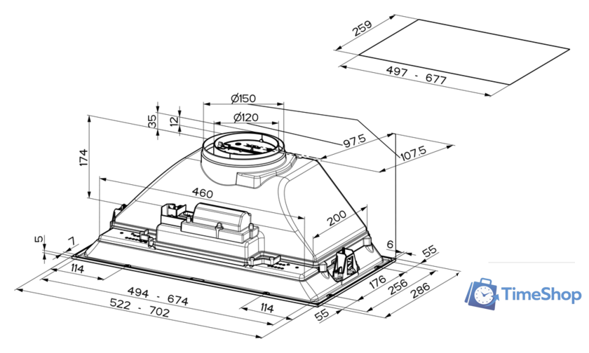Кухонная вытяжка Faber Inka Smart C LG A52 305.0599.305 - Изображение №3 — Интернет-магазин Time-Shop