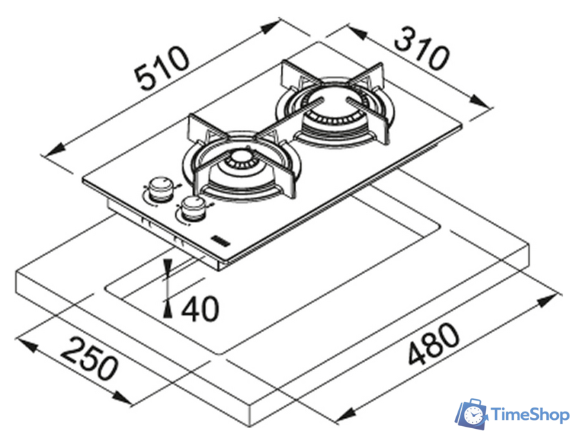 Варочная панель Franke FHCR 302 2G HE BK C - Изображение №2 — Интернет-магазин Time-Shop