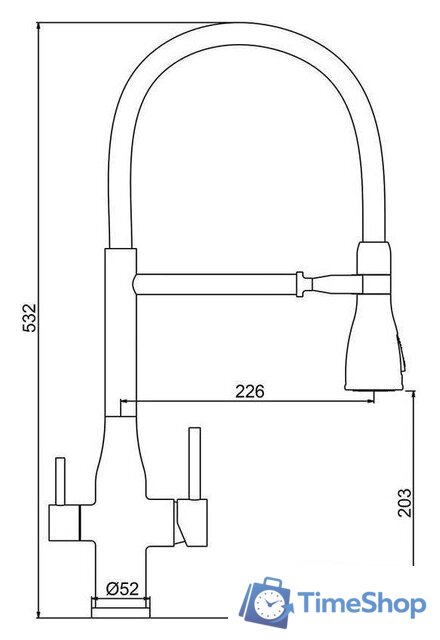 Смеситель Gappo G4399-75 - Изображение №2 — Интернет-магазин Time-Shop