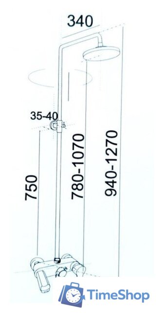 Душевая система  ЦС Гармония №4 D200 ДС0001-9К - Изображение №2 — Интернет-магазин Time-Shop