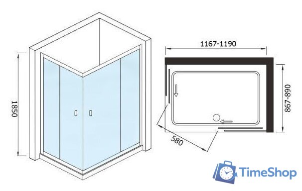 Душевой уголок WeltWasser WW200 200QS22-12090 - Изображение №6 — Интернет-магазин Time-Shop