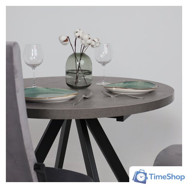 Кухонный стол Мамадома Rondo M-100 раздвижной 100-135 (дымчатая керамика/черный) - Изображение №11 — Интернет-магазин Time-Shop