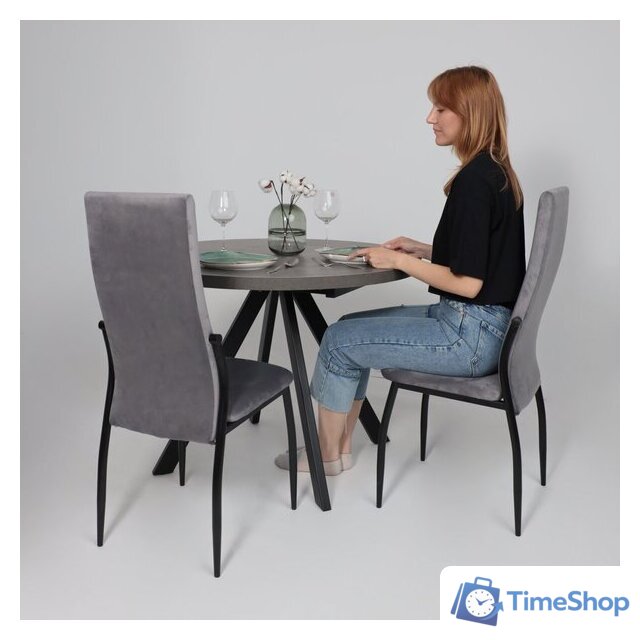 Кухонный стол Мамадома Rondo M-100 раздвижной 100-135 (дымчатая керамика/черный) - Изображение №8 — Интернет-магазин Time-Shop