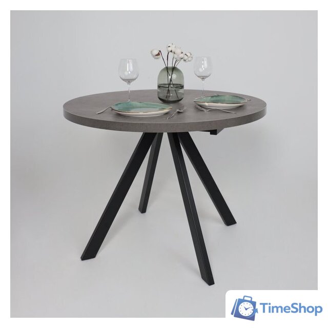 Кухонный стол Мамадома Rondo M-100 раздвижной 100-135 (дымчатая керамика/черный) - Изображение №12 — Интернет-магазин Time-Shop