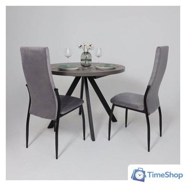 Кухонный стол Мамадома Rondo M-100 раздвижной 100-135 (дымчатая керамика/черный) - Изображение №10 — Интернет-магазин Time-Shop