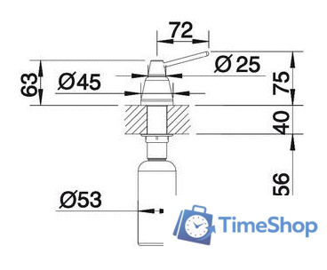 Дозатор для моющего средства Blanco Tiga (хром) - Изображение №3 — Интернет-магазин Time-Shop