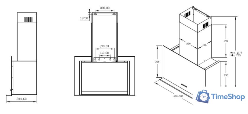 Кухонная вытяжка Korting KHC 65330 GN - Изображение №3 — Интернет-магазин Time-Shop