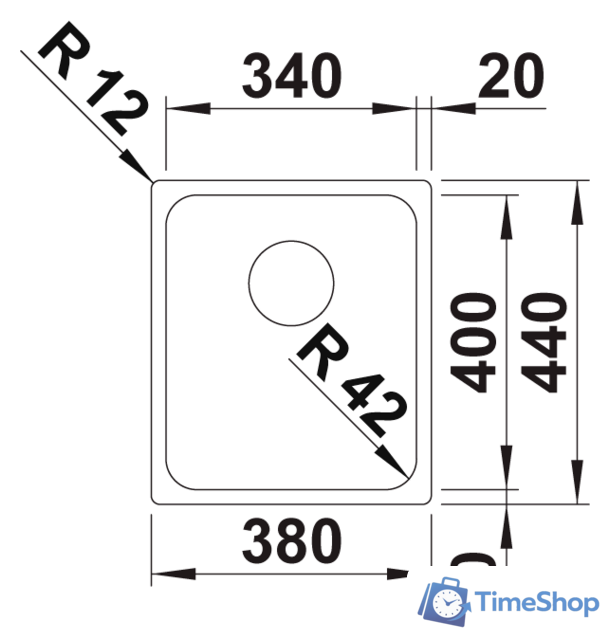 Кухонная мойка Blanco Solis 340-IF 526116 (полированная) - Изображение №2 — Интернет-магазин Time-Shop
