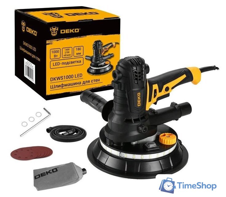 Шлифмашина для стен и потолков Deko DKWS1000 LED 085-1060 - Изображение №1 — Интернет-магазин Time-Shop