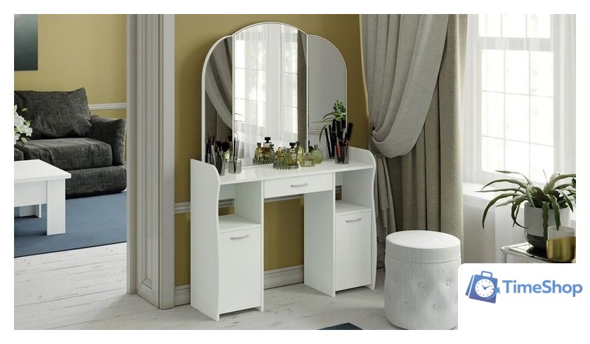 Туалетный столик с зеркалом Трия София Т2 (белый) - Изображение №3 — Интернет-магазин Time-Shop