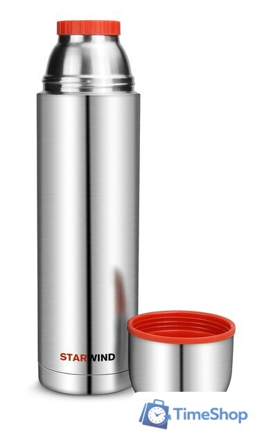 Термос StarWind 20-1200 1.2л (серебристый/красный) - Изображение №3 — Интернет-магазин Time-Shop