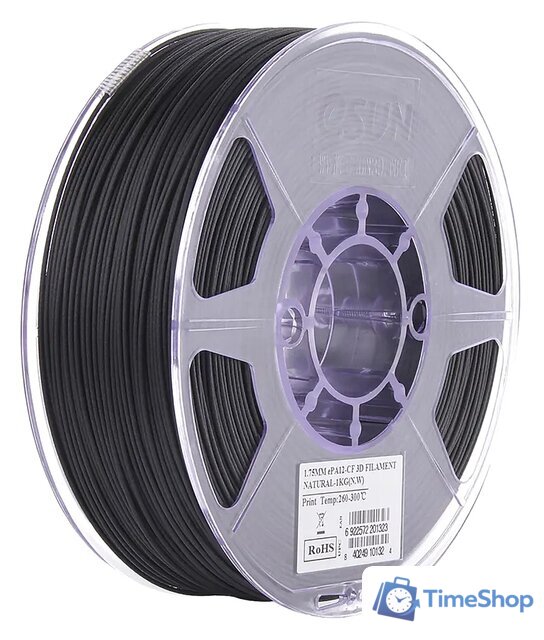 Пластик eSUN ePA12-CF 1.75 мм 1000 г (натуральный) - Изображение №1 — Интернет-магазин Time-Shop