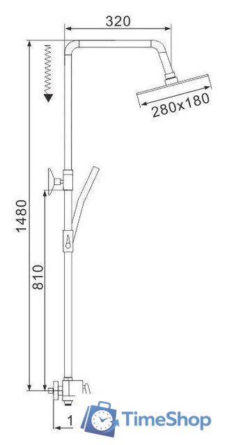 Душевая система  Rose R2736H - Изображение №2 — Интернет-магазин Time-Shop