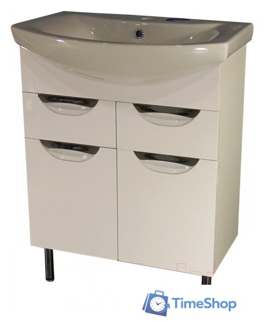  СанитаМебель Тумба под умывальник Эмили-601.650 (Белый) - Изображение №1 — Интернет-магазин Time-Shop