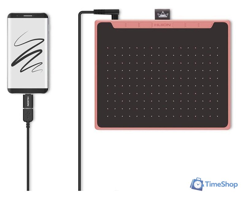 Графический планшет Huion Inspiroy RTS-300 (розовый) - Изображение №7 — Интернет-магазин Time-Shop