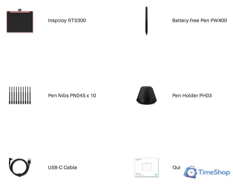Графический планшет Huion Inspiroy RTS-300 (розовый) - Изображение №10 — Интернет-магазин Time-Shop
