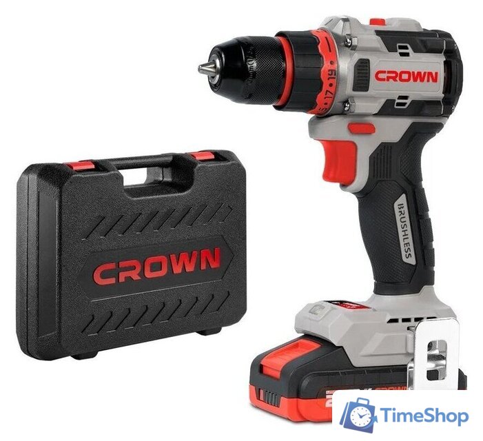 Дрель-шуруповерт Crown CT21128HMX-2 BMC (с 2-мя АКБ, кейс) - Изображение №1 — Интернет-магазин Time-Shop