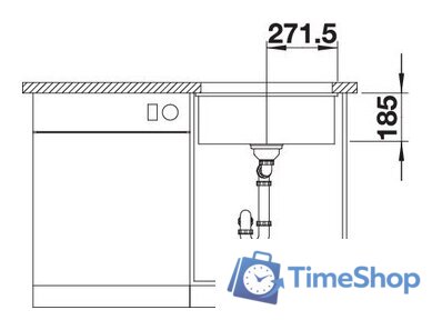 Кухонная мойка Blanco Subline 500-U (керамическая, черный) - Изображение №6 — Интернет-магазин Time-Shop
