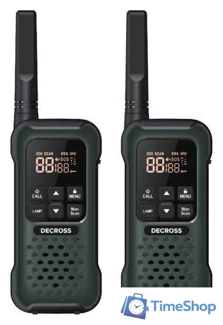 Портативная радиостанция Decross DC93 (2шт, зеленый) - Изображение №1 — Интернет-магазин Time-Shop