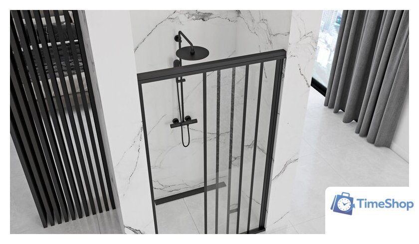 Душевая дверь Rea Alex 90 (черный/прозрачное стекло) - Изображение №2 — Интернет-магазин Time-Shop