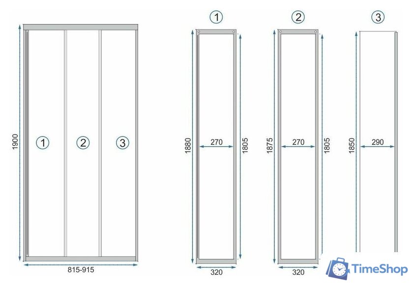 Душевая дверь Rea Alex 90 (черный/прозрачное стекло) - Изображение №10 — Интернет-магазин Time-Shop