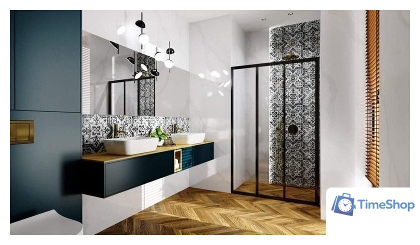 Душевая дверь Rea Alex 90 (черный/прозрачное стекло) - Изображение №4 — Интернет-магазин Time-Shop