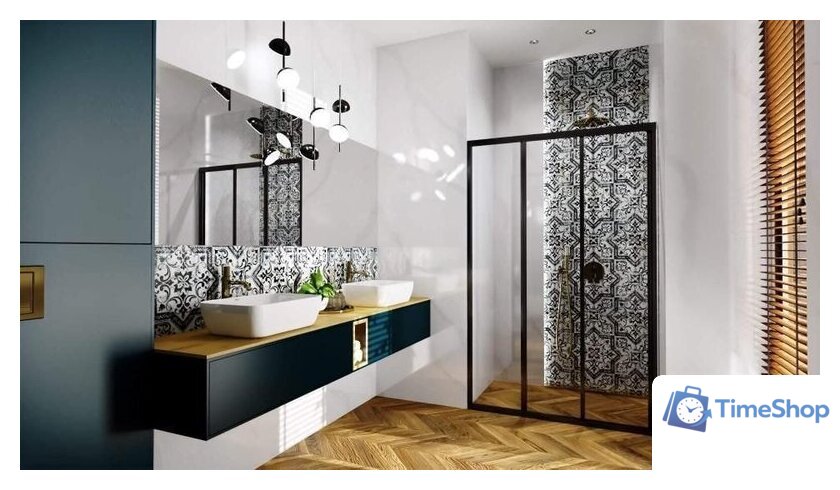 Душевая дверь Rea Alex 90 (черный/прозрачное стекло) - Изображение №8 — Интернет-магазин Time-Shop