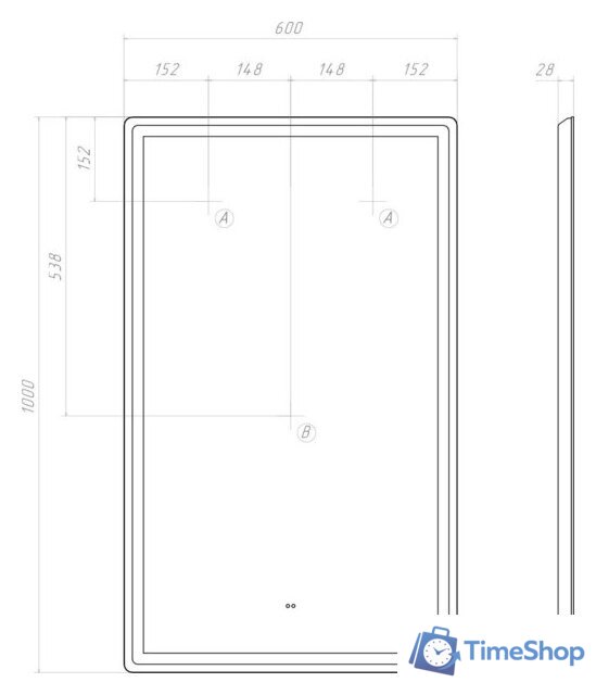  Vigo Зеркало Roberta Comfort 600 - Изображение №10 — Интернет-магазин Time-Shop