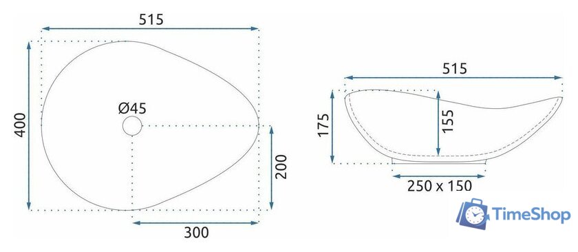 Умывальник Rea Dora Stone REA-U5066 - Изображение №7 — Интернет-магазин Time-Shop