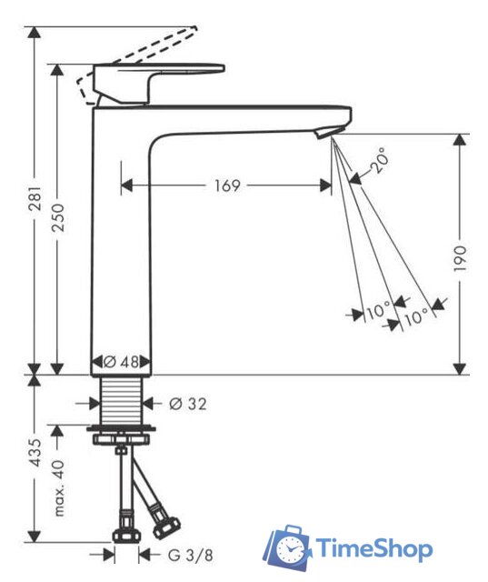 Смеситель Hansgrohe Vernis Blend 71582000 - Изображение №2 — Интернет-магазин Time-Shop