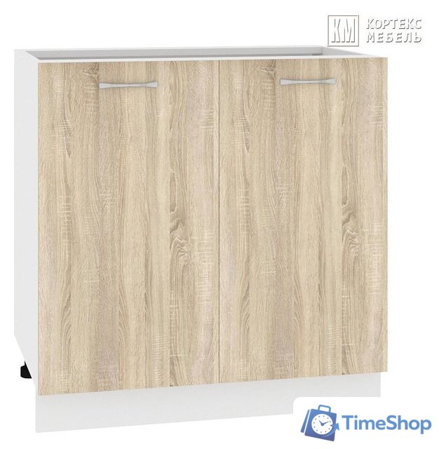 Шкаф напольный Кортекс-мебель Корнелия Лира НШ80р (дуб сонома/королевский опал) - Изображение №1 — Интернет-магазин Time-Shop