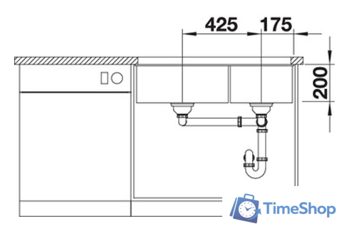 Кухонная мойка Blanco Subline 480/320-U (белый) 523588 - Изображение №4 — Интернет-магазин Time-Shop