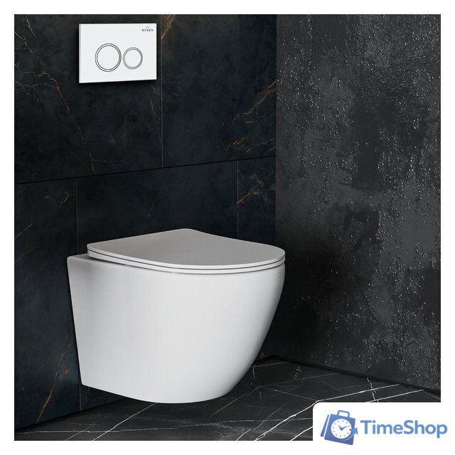 Унитаз подвесной Roxen Antares в комплекте с инсталляцией StounFix Dual Fresh 6 в 1 501057 (кнопка: белый глянец) - Изображение №9 — Интернет-магазин Time-Shop