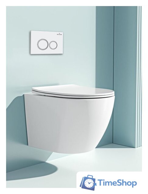 Унитаз подвесной Roxen Antares в комплекте с инсталляцией StounFix Dual Fresh 6 в 1 501057 (кнопка: белый глянец) - Изображение №7 — Интернет-магазин Time-Shop