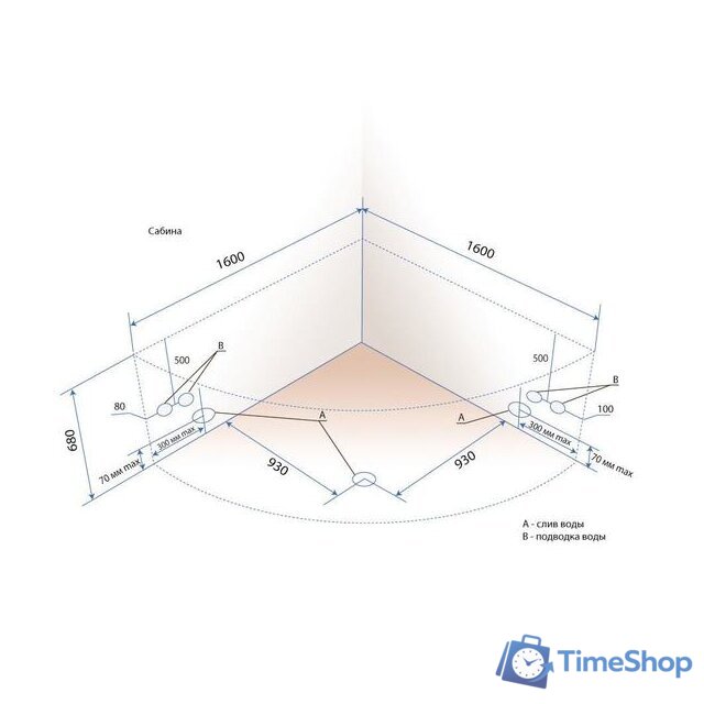 Ванна Triton Сабина 160x160 (с каркасом, экраном и сифоном) - Изображение №8 — Интернет-магазин Time-Shop