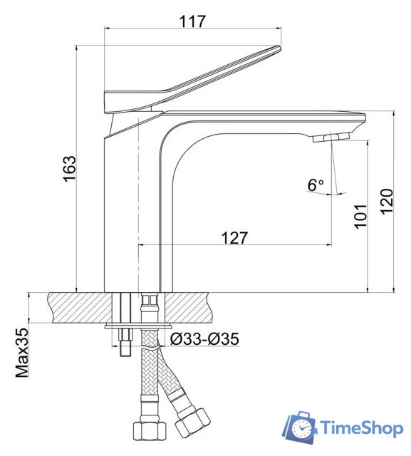 Смеситель Cersanit Odra 63050 - Изображение №2 — Интернет-магазин Time-Shop