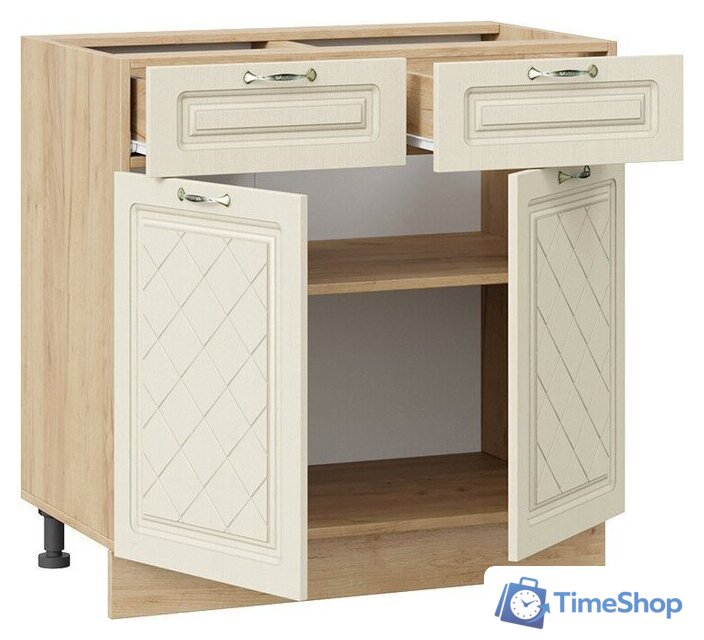 Шкаф напольный Трия Бьянка 1Н8Я1 (дуб крафт золотой/дуб ваниль) - Изображение №3 — Интернет-магазин Time-Shop