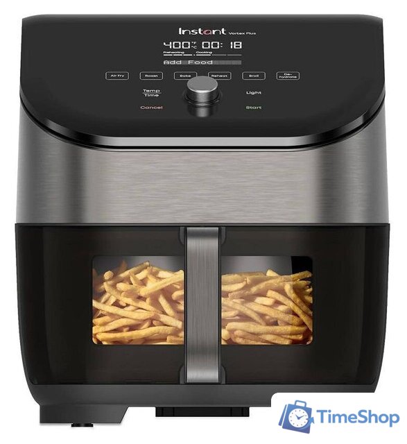 Аэрогриль (аэрофритюрница) Instant Vortex Plus ClearCook (серебристый/черный) - Изображение №1 — Интернет-магазин Time-Shop
