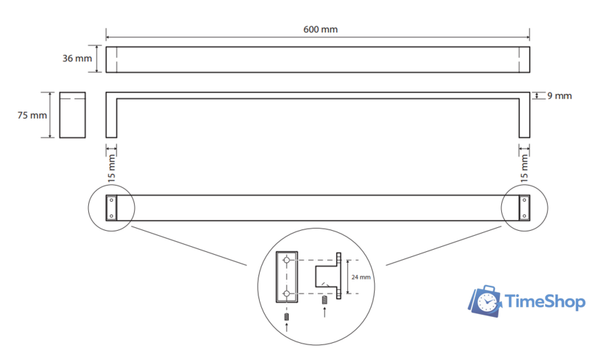Держатель для полотенца Bemeta Gamma 145804042 - Изображение №2 — Интернет-магазин Time-Shop