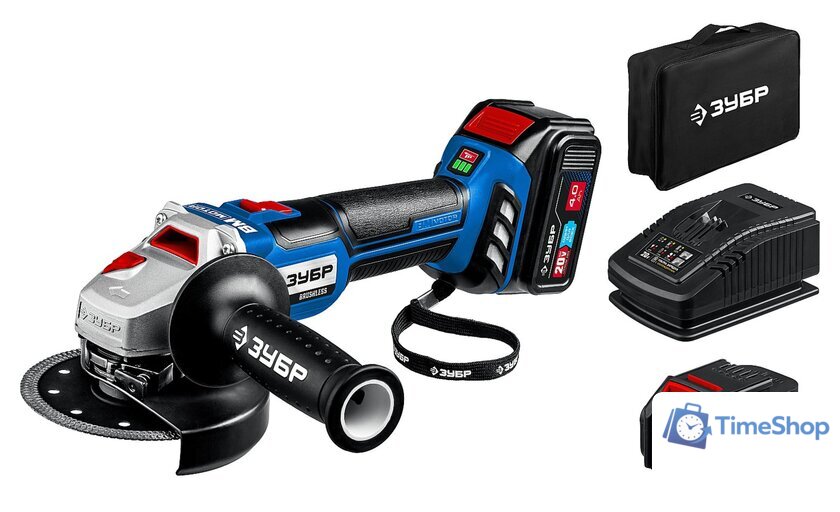 Угловая шлифмашина Зубр AB-125-42 (с 2-мя АКБ, сумка) - Изображение №1 — Интернет-магазин Time-Shop