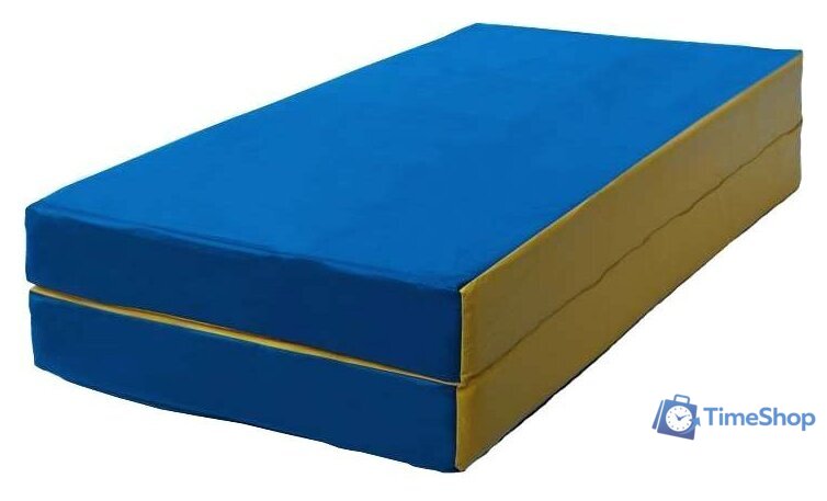 Cпортивный мат КМС №3 складной 100x100x10 (синий/желтый) - Изображение №1 — Интернет-магазин Time-Shop