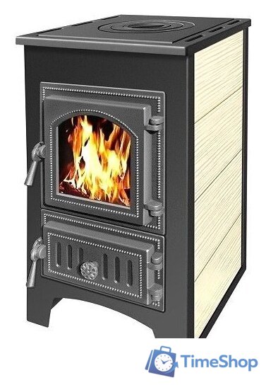 Свободностоящая печь-камин Везувий ПК-01(270) 9 кВт (с плитой, бежевый) - Изображение №1 — Интернет-магазин Time-Shop